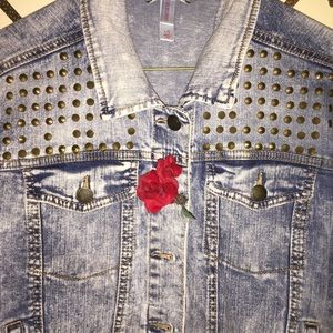 Large jean jacket with studs